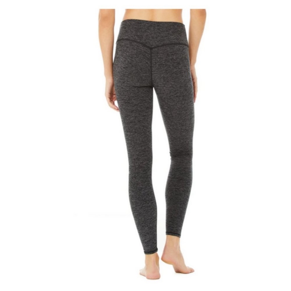 ALO Yoga Gray Leggings with Wide Waistband and Stretchy Fabric